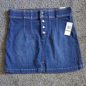 Flexi-Fit Technology By reCreation Denim Skirt Stretch Waistband New Sz 14